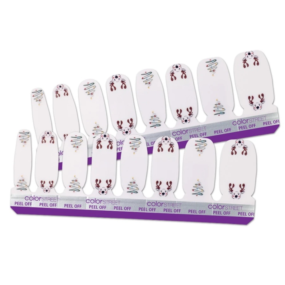 Color Street MY DEER FRIEND Clear Overlay Reindeer & Christmas Trees Strips Set